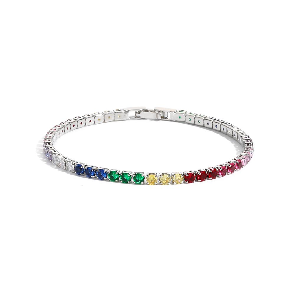 Rainbow Tennis CZ Chain Choker Necklaces Mixed Color Summer Jewelry for Women Short Necklace Wholesale/Dropshipping