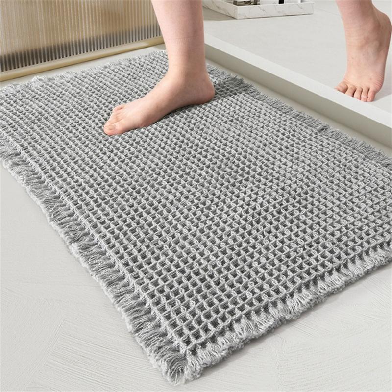Safe Bath Mat Unique Weave Pattern Soft High Water Absorption Slip Resistant Suitable for Bathroom Mat