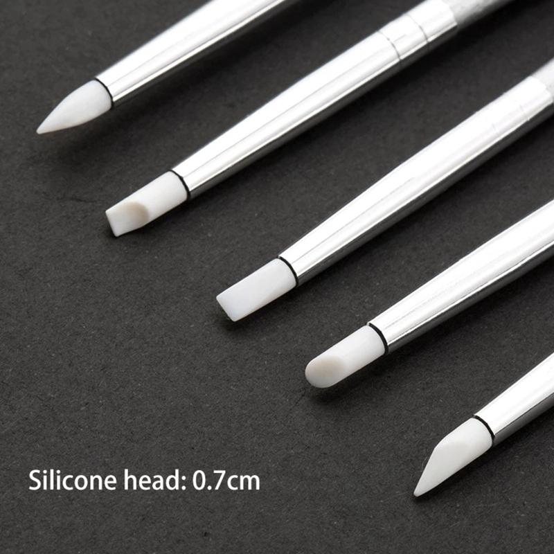 5 PCS Clay Sculpting Tools Silicone Carving Modelling Colouring Tools Clay Color Shaper Silicone Paint Pen with Soft Tip