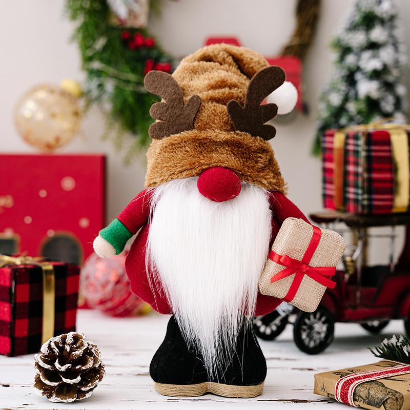 

Standing Enchanting Christmas Doll Home Decor Featuring Nordic Style Toys Plush Gnome Reindeer