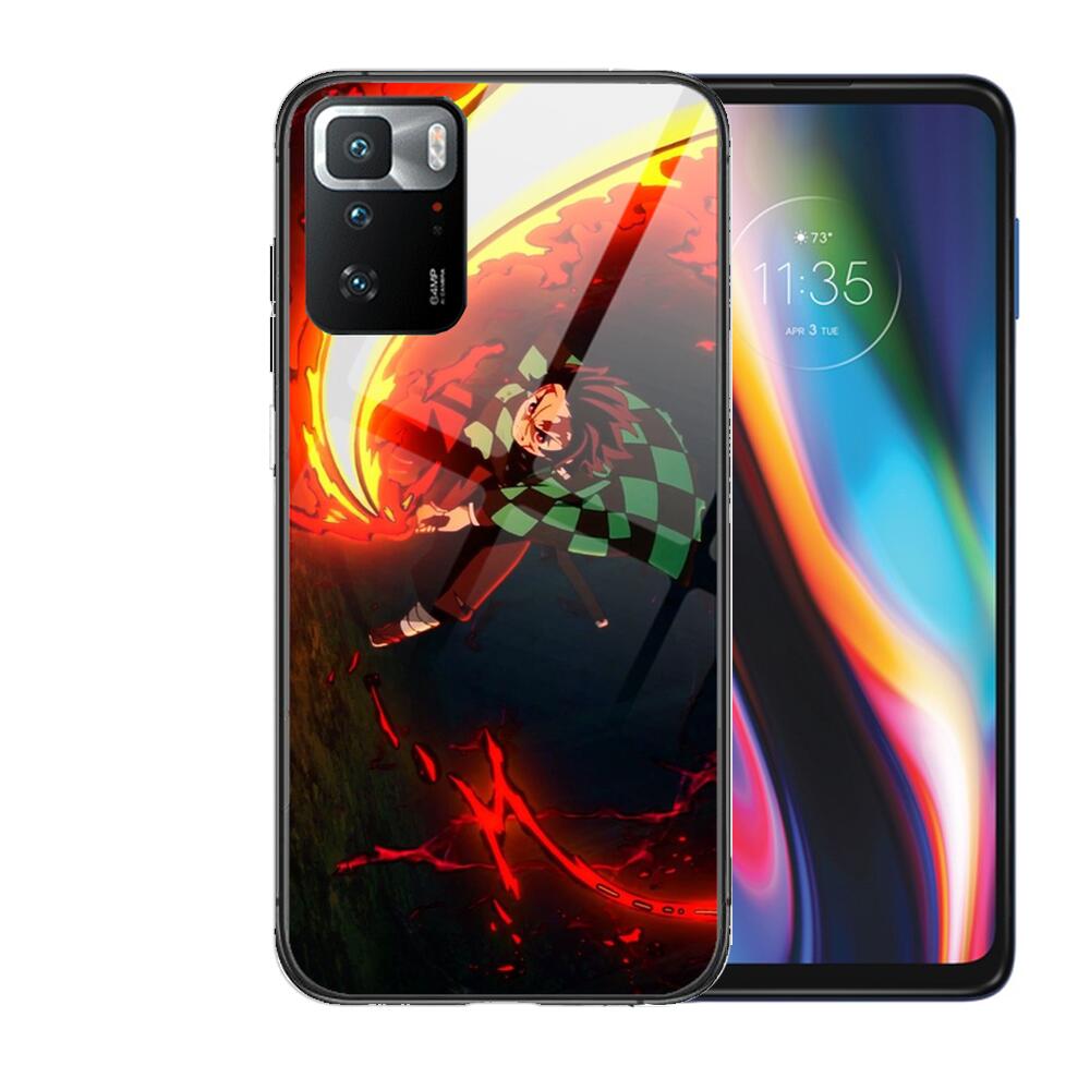 Kamado Nezuko Kimetsu No Yaiba Demon Slayer TPU Soft Tempered Glass Shell Phone Case For XiaoMi Redmi Note 10 9S 8 7 6 5 A 10t P