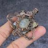 Moonstone Handmade Copper Wire Wrap Jewelry Pendant 2.36" T5j62