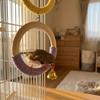 With Bell Bird Swing Toy Wood Hanging Parrot Ring Toy Bird Cage Perch  Climbing Play