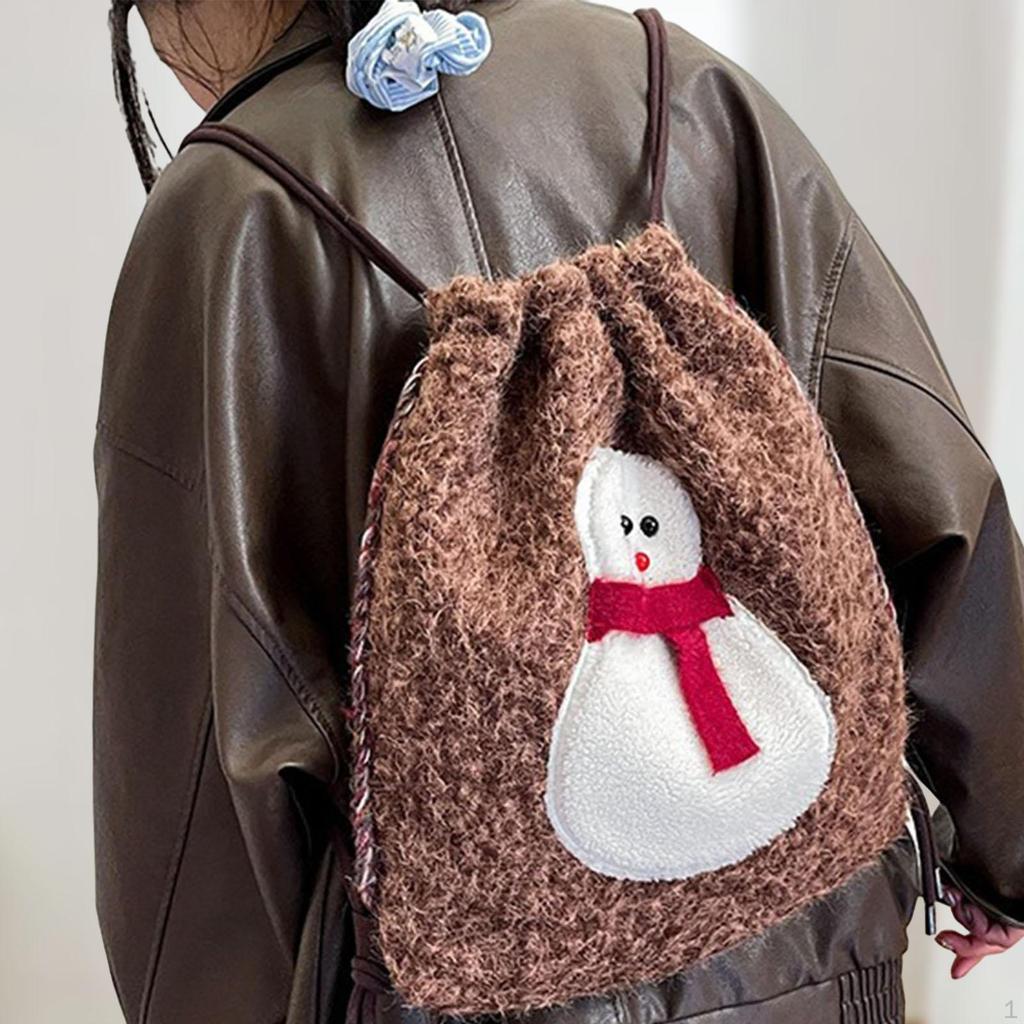 Christmas Shoulder Bags Cartoon Rucksack for Shopping Backpacking Camping Street