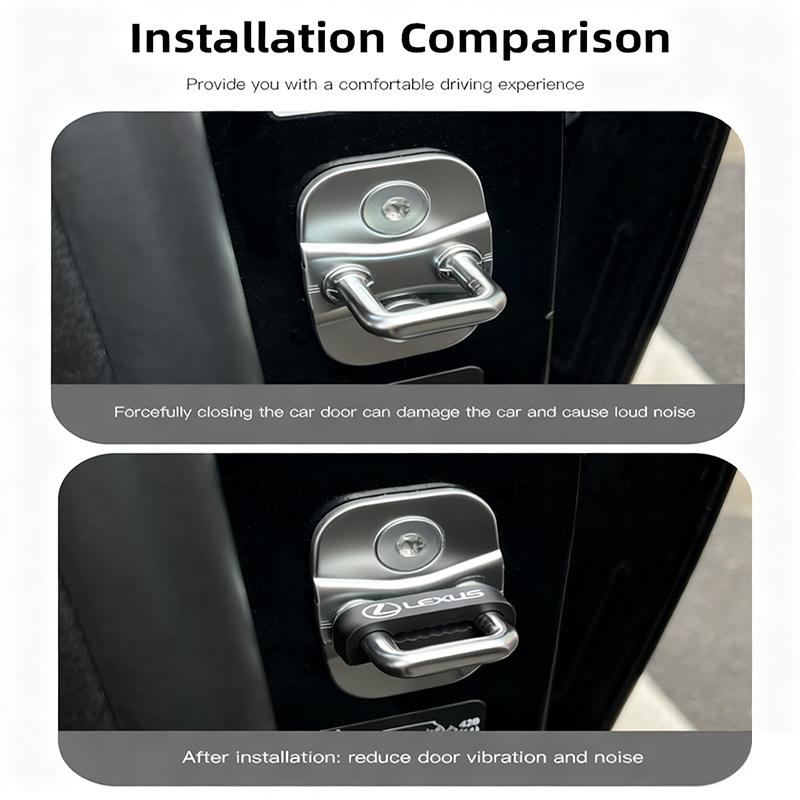 crdhnz1 4Pcs Car Door Lock Buckle Protective Cover Shock Absorber For Lexus Ct200h IS300h RX400h RX350 RC RX450h GS RX RX270 NX300h UX