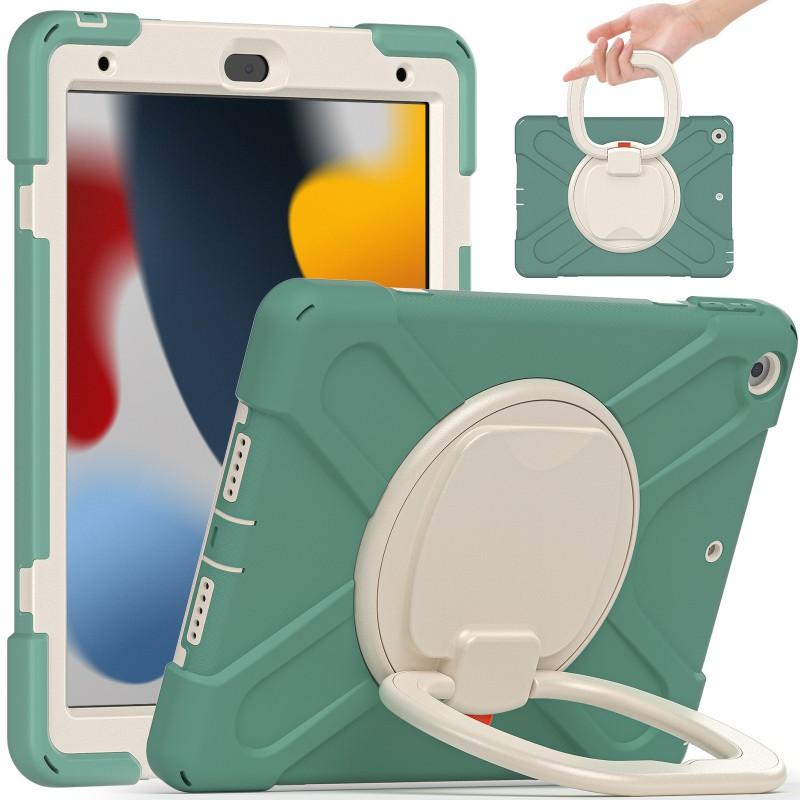 IPad Air 5 10.2 Inch Protective Case With Rotating Kickstand Shoulder Strap Shockproof SiliconePC Shell Daily Use Travel