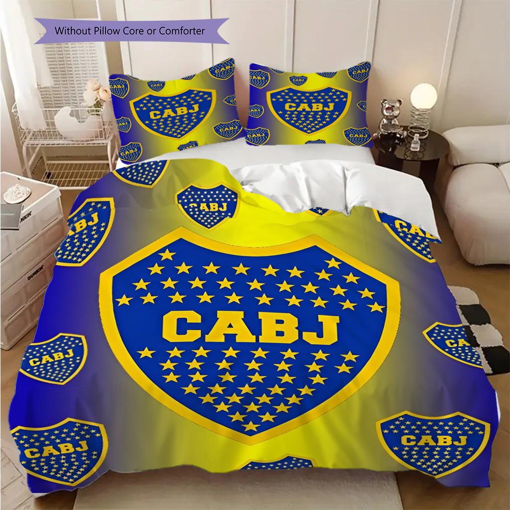 Boca Juniors Pattern Bedding Quilt Set Quilt Cover Pillowcase Home Decoration Birthday Gift (1 * duvet cover + 2 * pillowcase, without core)