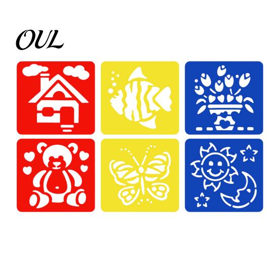 6 Piece Stencil Set Pcs Painting Template Stencils, 5.5x5.9 Inch Washable Reusable DIY Art And Craft Stencils for Wood Paper Fabric, Home Decor