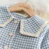 Girls Clothes Spring Autumn New Girls Plaid Vest Dress Retro Outwear Coat 3 Pcs Fashion Baby Party Outfits
