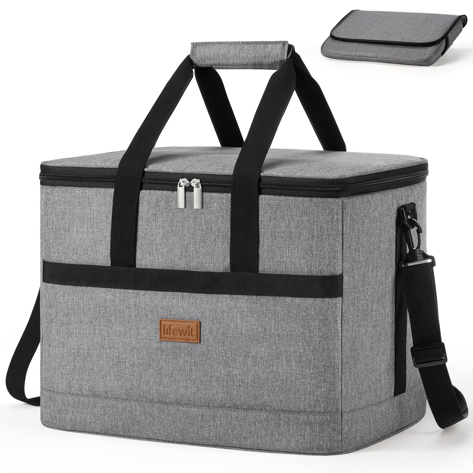 

Lifewit Soft Cooler Large Thermal Insulation Large Can Be Handbag and Great for Grey Box, 35 л, 3-шарова ізоляція, сумка, місткість, складна, на плече,