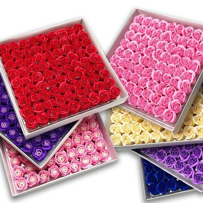 Decoração de Festa de Natal Flor Rosa com Urso Decoração Artificial Flor de Sabão Rosa Sabonete de Banho Pétala