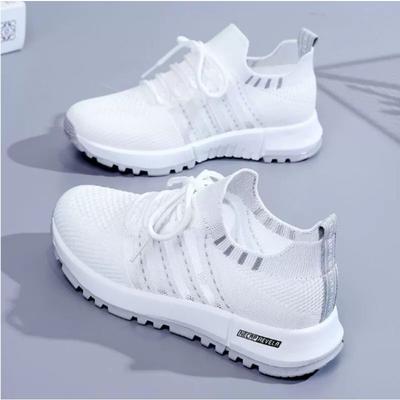 Summer New Little White Shoes Women's Summer Light and Breathable Casual Women's Shoes Casual Versatile Sports Fly-woven Mesh