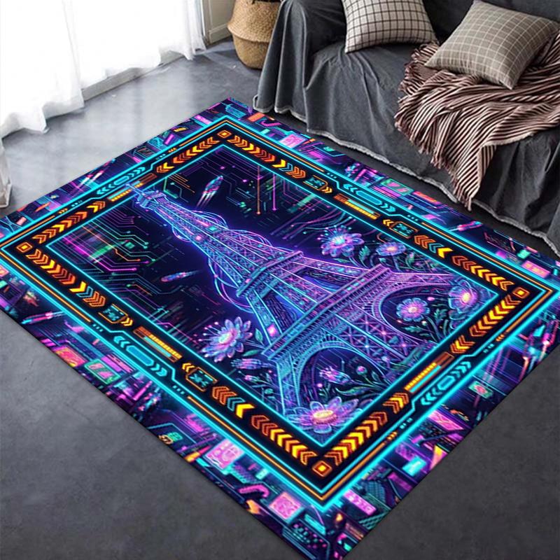 2025 New Paris Eiffel Tower Carpet Rug for Living Room Bedroom Home Sofa Decoration,Kids Play Non-slip Floor Mat86