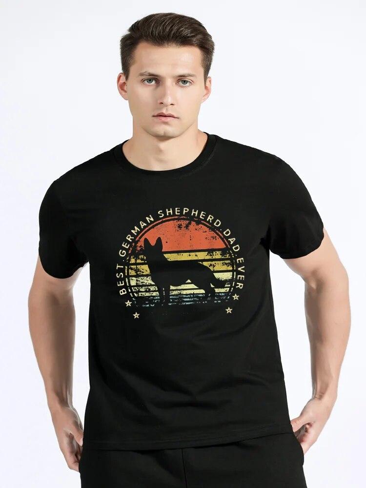 Funny Best German Shepherd Dad Ever Daddy Gifts Dog Lover Owner T Shirts Graphic Tshirt Streetwear Birthday T-shirt Clothing