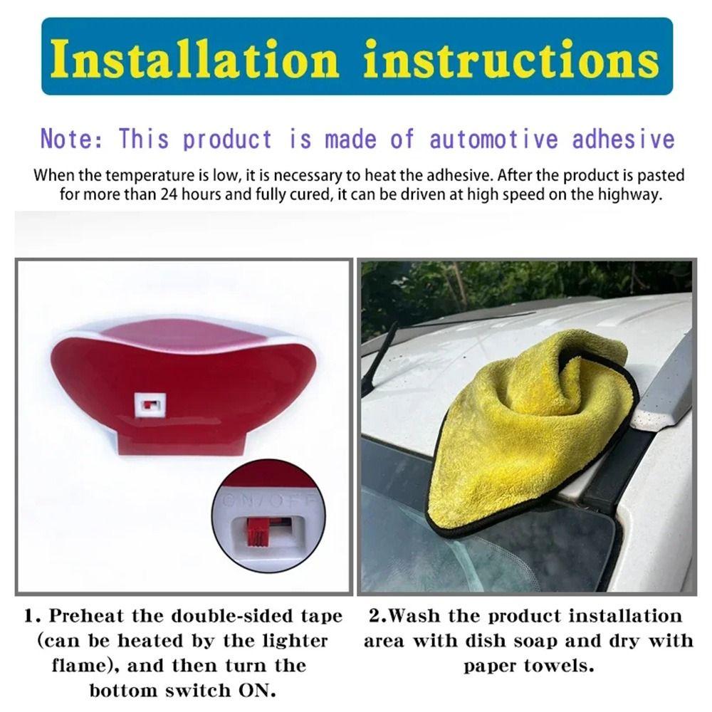 2Pcs Paste Solar Cat Ears/Bear Ears Cartoon Luminous Exterior Ornaments  Car Modified