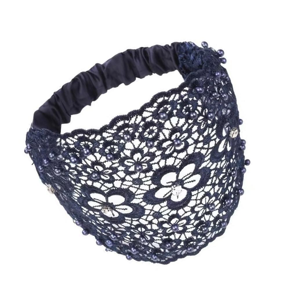 Hollowed Beaded Hairband for Women French Half Hat Hairhoop Elegant Evening Dress Headband Formal Party Head Accessories