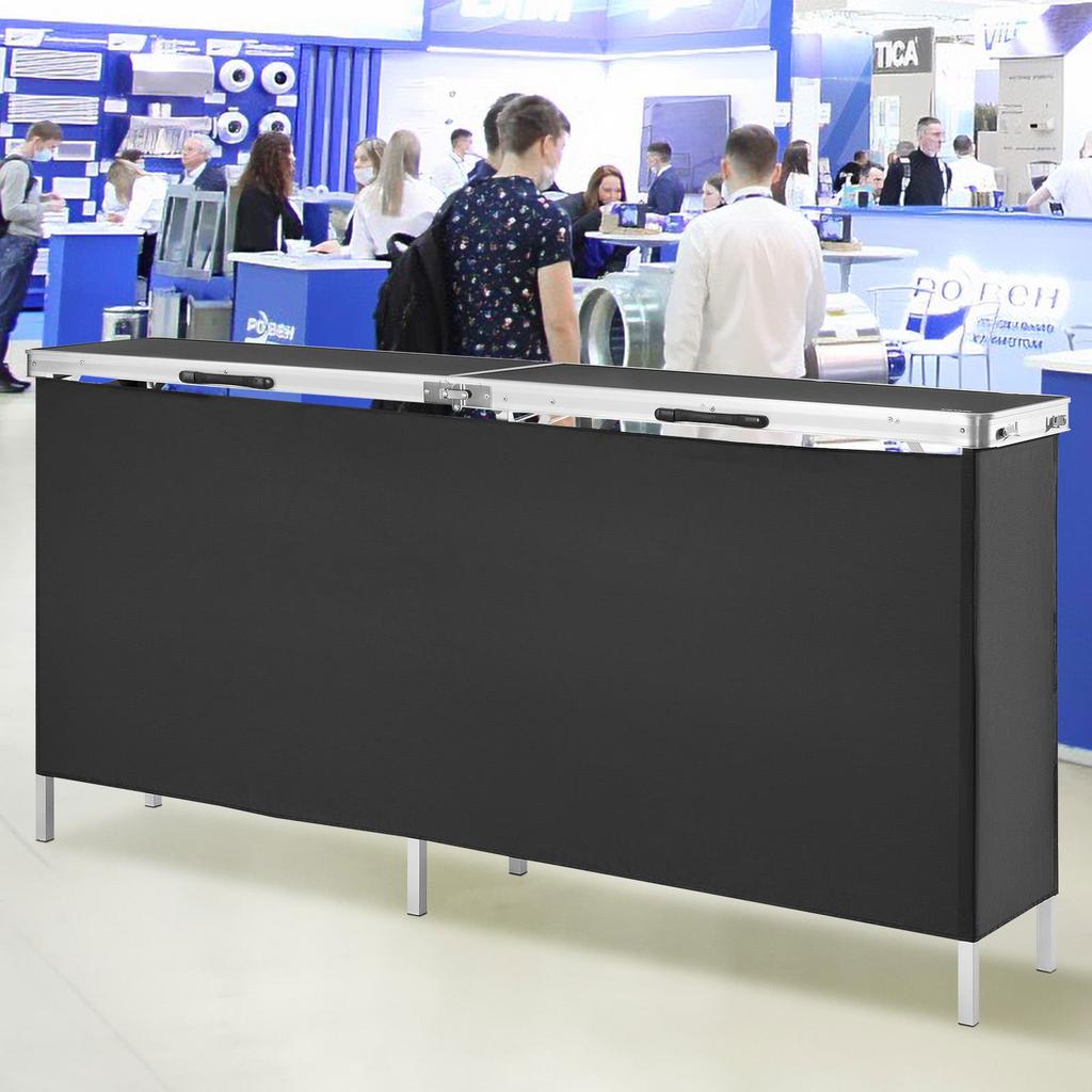 VEVOR Portable Tradeshow Podium Table, 1980 x 385 x 880 mm, Display Exhibition Counter Stand Booth Fair with Wall