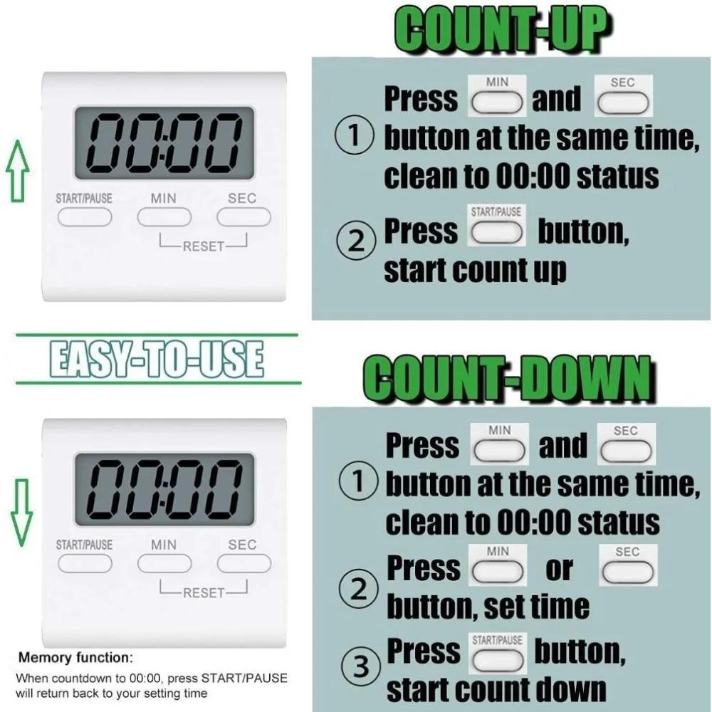 For Cooking Timer Kitchen Reminder Magnetic Digital Timer with Back Stand with Loud Alarm Countdown Timer Kitchen Gadget