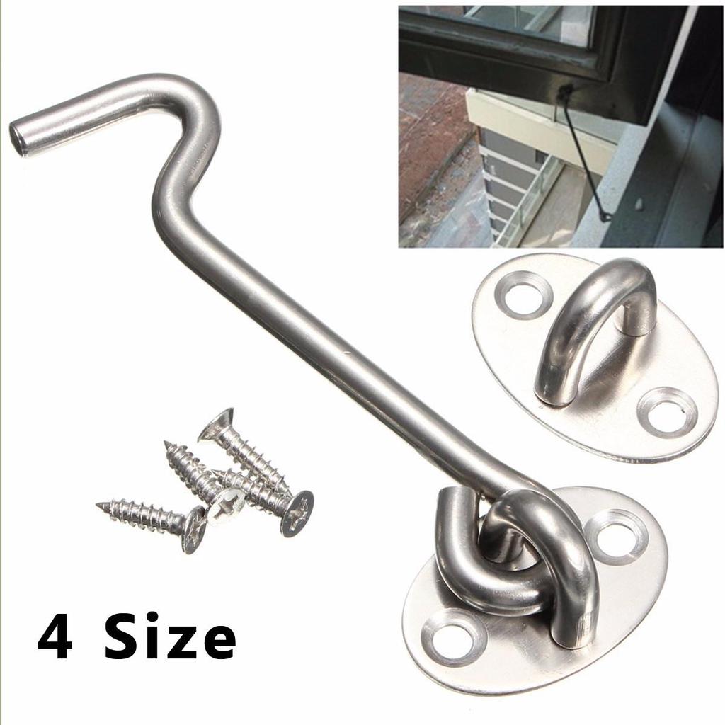 Gancho de Cabina Inoxidable Ojo Gancho de Cabina Eye Door Latch para Puerta Cabina con Tornillo 8 200mm