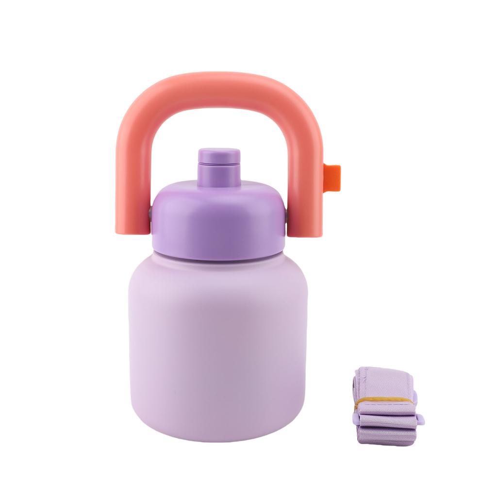 Insulated Water Bottle with Straw And Lid 316 Stainless Steel 1000ml Insulated Water Cup with Handle and Strap for Hot Cold Drink