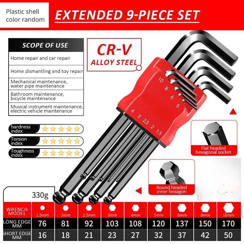 High-strength Hex Wrench Set, Kimihide Spanner, Hex-hex Screwdriver, Tool, Hex JP-1086 hei