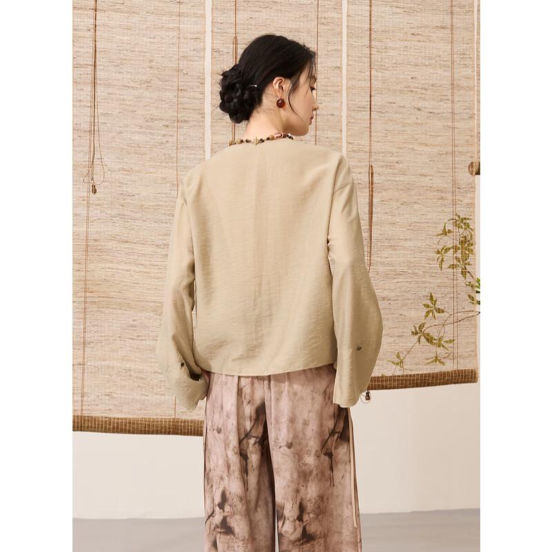 New Chinese Style Lyocell Blend Loose Long Sleeve Shirt