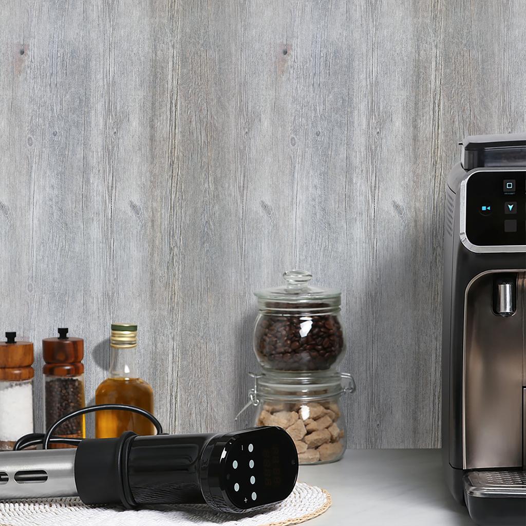 Nordic Natural Wood Grain Wallpaper - Self-Adhesive PVC Wall Stickers - Waterproof Seamless Splicing Mural for Kitchen Bathroom Home Renovation