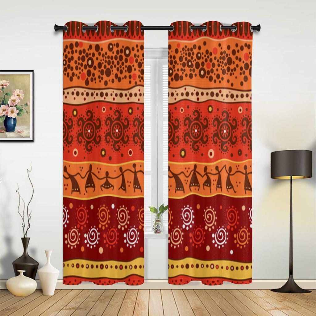 Ethnic Tribal Geometric Pattern Window Curtain For Living Room Bedroom Luxury Home Kitchen Decor Items Curtains
