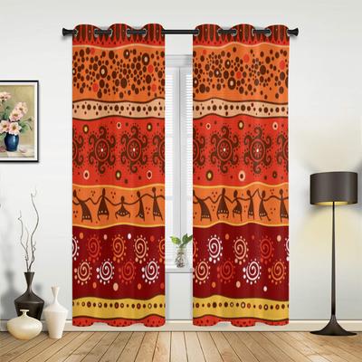 Cortina de Janela com Padrão Geométrico Tribal Étnico para Sala de Estar Quarto Artigos de Decoração de Casa de Luxo Cozinha Cortinas