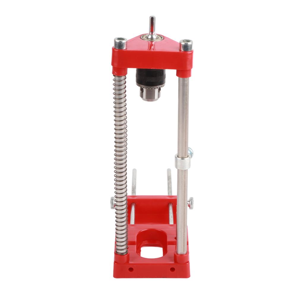 Woodworking Drill Guide Adjustable Drilling Template Hole Punch Locator for Carpenter Plastic Base Red