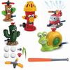 1 Set Water Sprinkler Baseball Game Toy Helicopter Cactus Snail Stump Summer Outdoor Garden Backyard