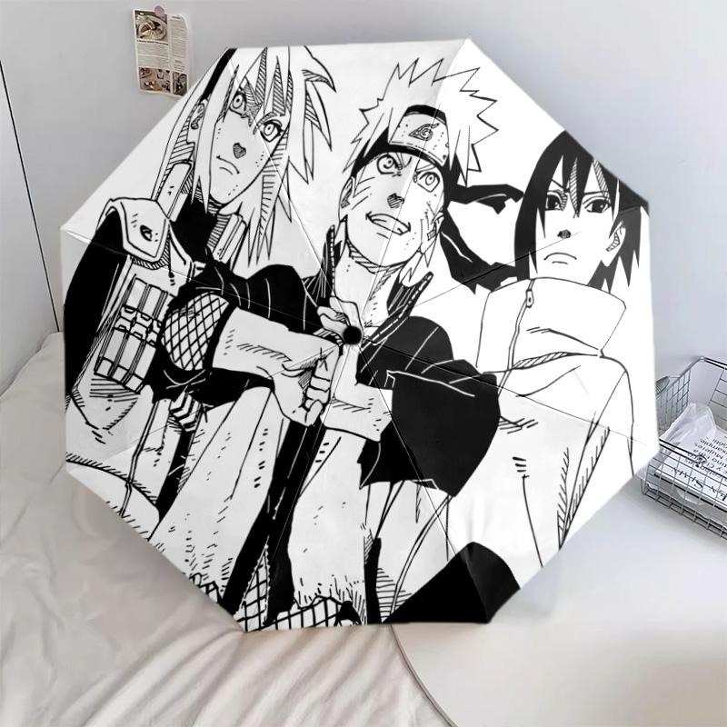 1 Stück Automatischer Faltregenschirm - Naruto-Muster Tragbares faltbares Design Mit 8 Rippen Weihnachts-Geburtstagsgeschenke