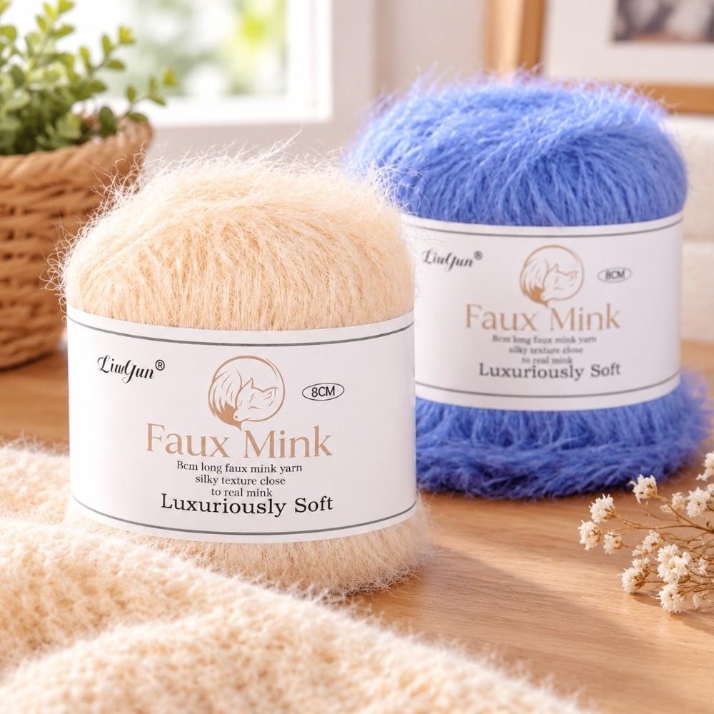 50g Hand-Mixed Faux Fur Yarn 8cm Long Woolen Yarn Mink Yarn  Handmade Sweater Shawl Scarf Woven Hat