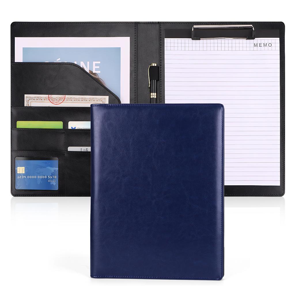 A4 Clipboard Folder with Notepad Business Document Manager Clip Large Capacity Document File Bag for Business Meeting & Travel