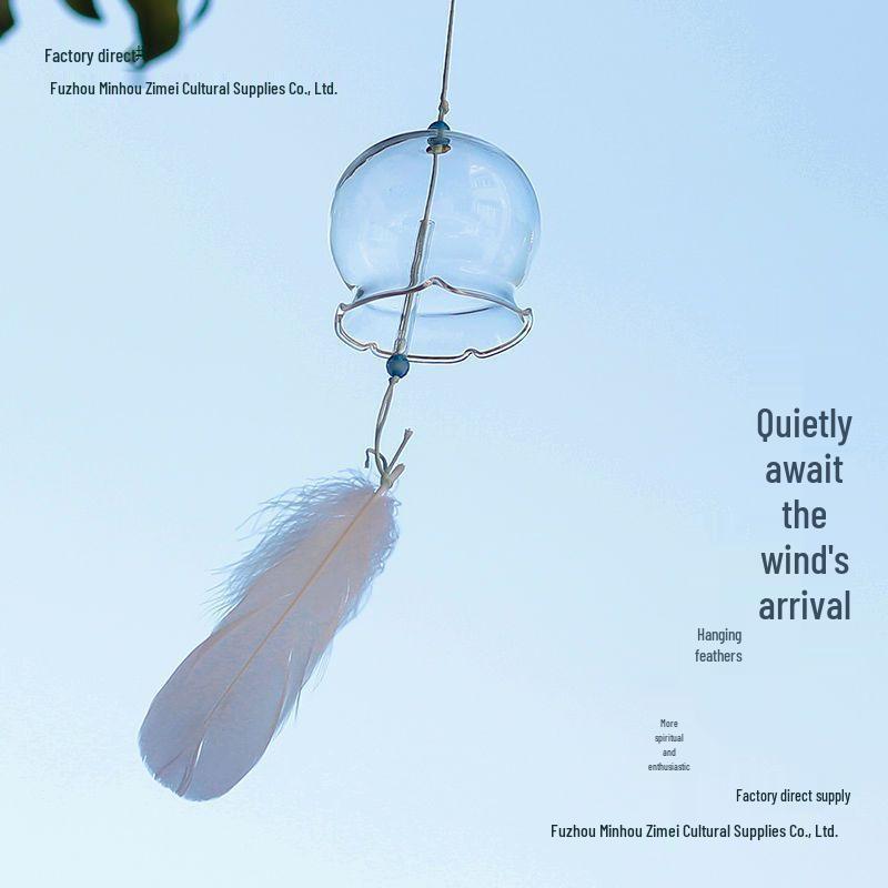 Cherry Blossom Glass Wind Chime - DIY Transparent Hanging Ornament