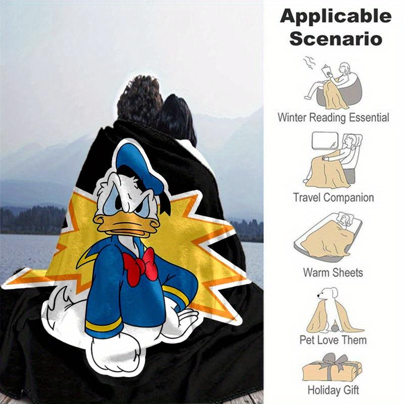 1pc, Donald Duck Cartoon Print Throw Blanket Home Decor, Couch Cover, Outdoor, Gift for Friends, Flannel Blanket