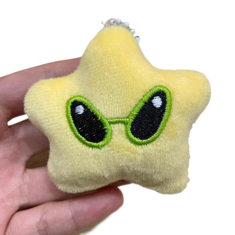Kawaii Cute Green Alien Plush Keychain Soft Cute Yellow Alien Toy Plushie Pendant Student Schoolbag Decor For Adults Gifts