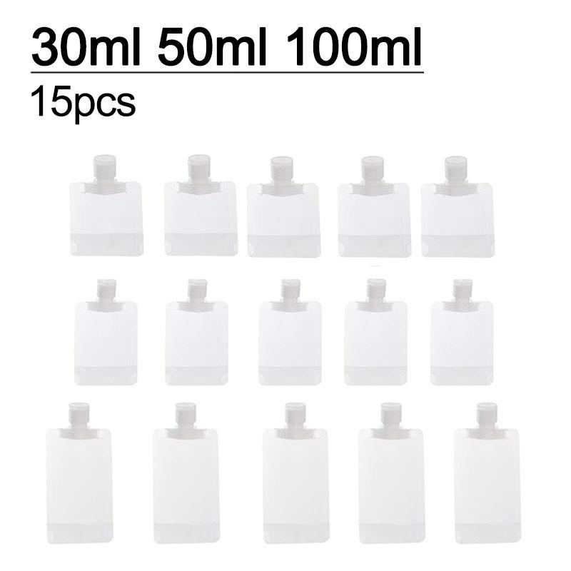 New 5pcs 30ml/50ml/100ml Refillable Travel Boats Empty Cosmetic Container Travel Bottles Liquid Cosmetic Storage Pouches FZP02