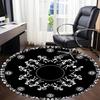 1pc Skeletal Celebration Office Round Area Rug,  Mat Suitable For Office, Under Office Chairs Bedroom Living Room Home Decor, Room Deco