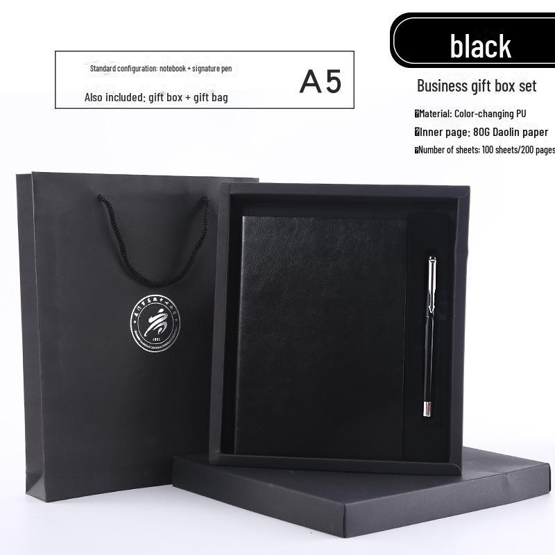 Premium Business Leather Notebook Gift Set with Custom Logo, A5/B5 Sizes, Thick Conference Notepad