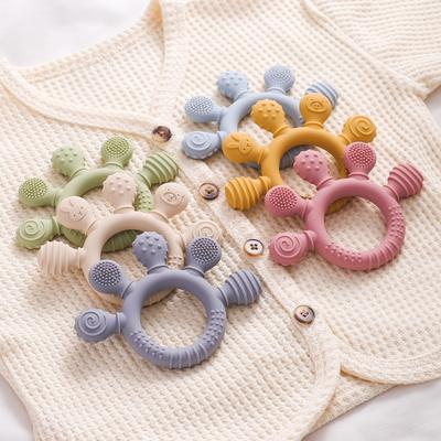 1pc Silicone Teether,Teething Ring Sensory Toys for Toddlers,Baby 0-12 Toys,Silicone Soothing Toys Pacifier Chain Teether Set