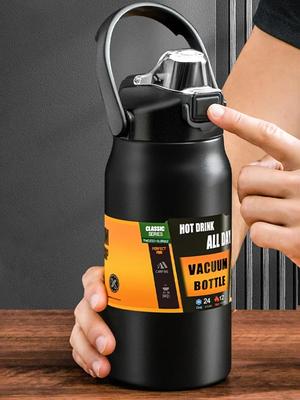 Thermos d'extérieur portable en acier inoxydable 304, tasse thermique, gobelet, flacon sous vide, bouteille d'eau de sport avec paille