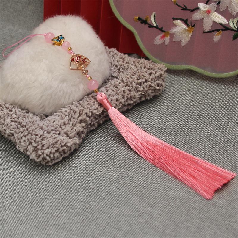 Ice Floss Fan Hanging Tassel Antique Hanfu Decoration Tassel Cheongsam Pressed Placket Ethnic Style Home Decoration