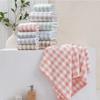 Japanisches minimalistisches Karomuster Handtuch Saugfähig Dick Weich Badetuch Baumwolle Waschen Badetücher Zwei in Eins Eltern-Kind-Set Handtuch