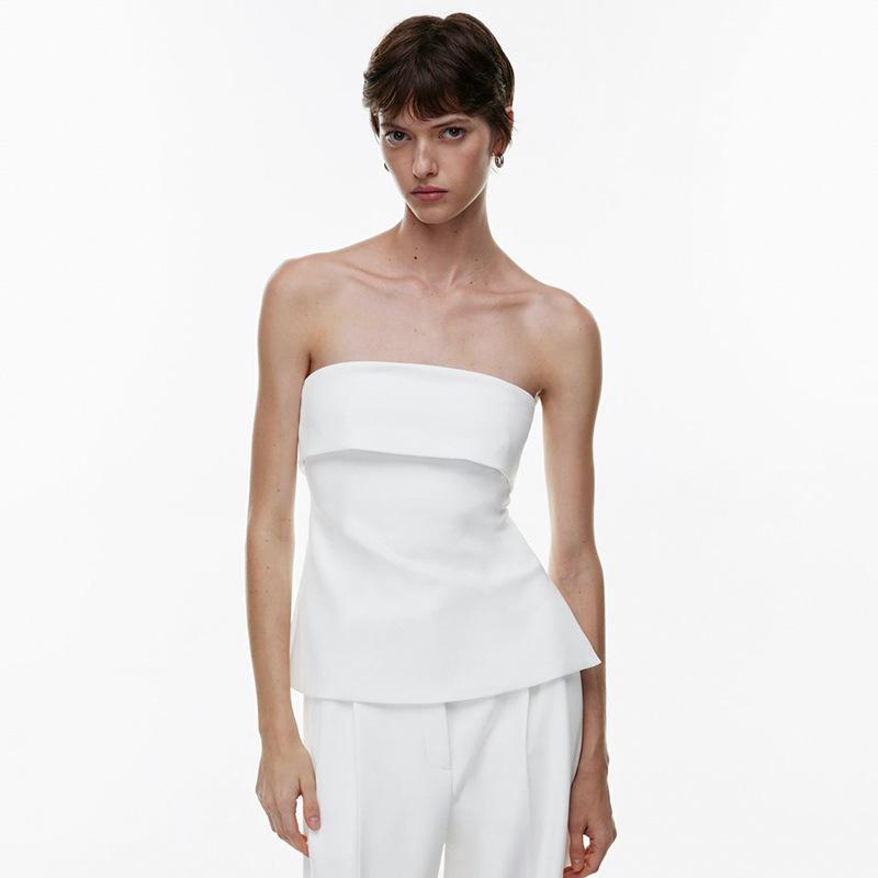 2025 Solid Tube Tops For Women Strapless Bra Turndown Slash Neck Lenceria Femenina Backless Bralette Femme Split Bandeau Top Sexy