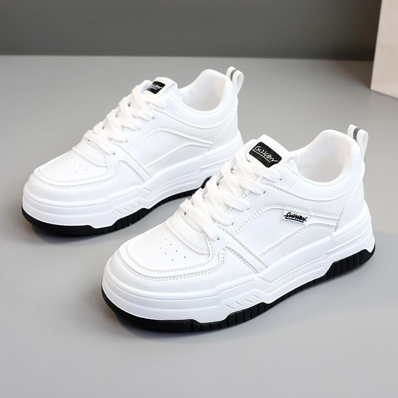 2024 New Breathable Leather Sneakers Spring and Summer Casual Women Shoes Large Size 42 Height Increase Wear Slip-on Shoes