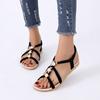 Fashion Peep Toe Women Solid Color Wedge Sandals Ankle Buckle Non-Slip Gladiator Shoes Woman Fashion Chunky Platform Sandalias Mujer