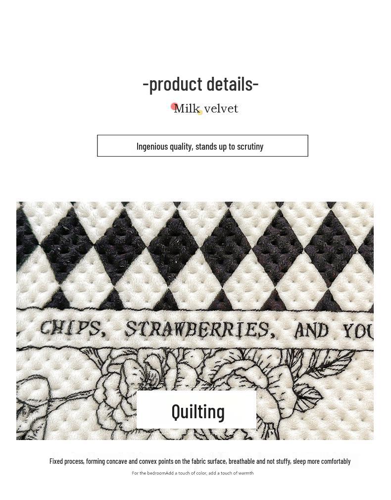 Herbst/Winter Milchsamt Bedrucktes Einzelbett-Tagesdecke- & Kissenbezug-Set mit Matratzen-Staubschutz