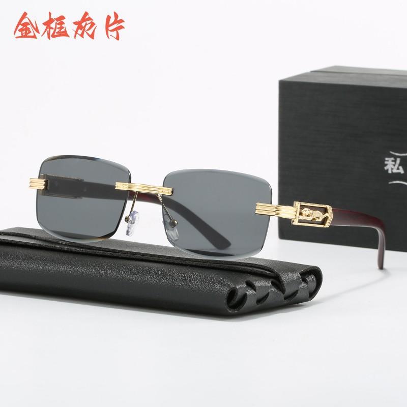 Sunglasses Women S Sunglasses Men S Fashion Trend Frameless Trimmed Personalized Wear Street Photography Leopard Head Glasses sunglasses