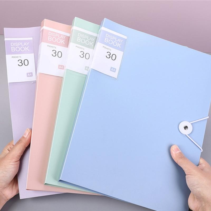 30 Pocket Document Display Folder Letter Size Display Book for School Office Presentations Filings Financial Documents
